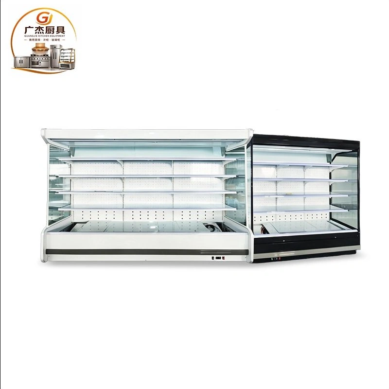 Commercial multideck air curtain open chiller series from Guangjie Kitchen