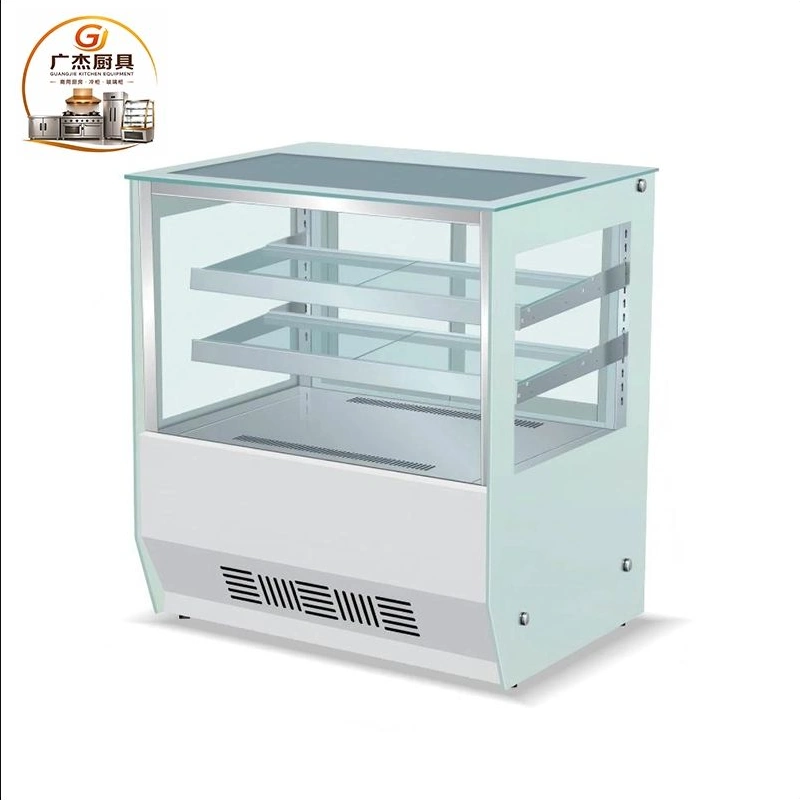 White countertop refrigerated cake display cabinet for desserts