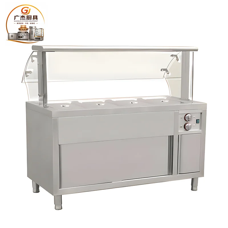 Bain marie counter with glass, alternate product view