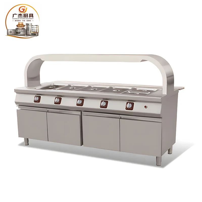 Bain marie counter with glass, product detail view