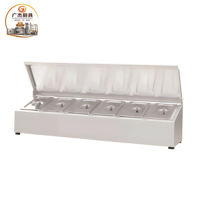 Commercial Stainless Steel Countertop Ingredient Station with GN Pans
