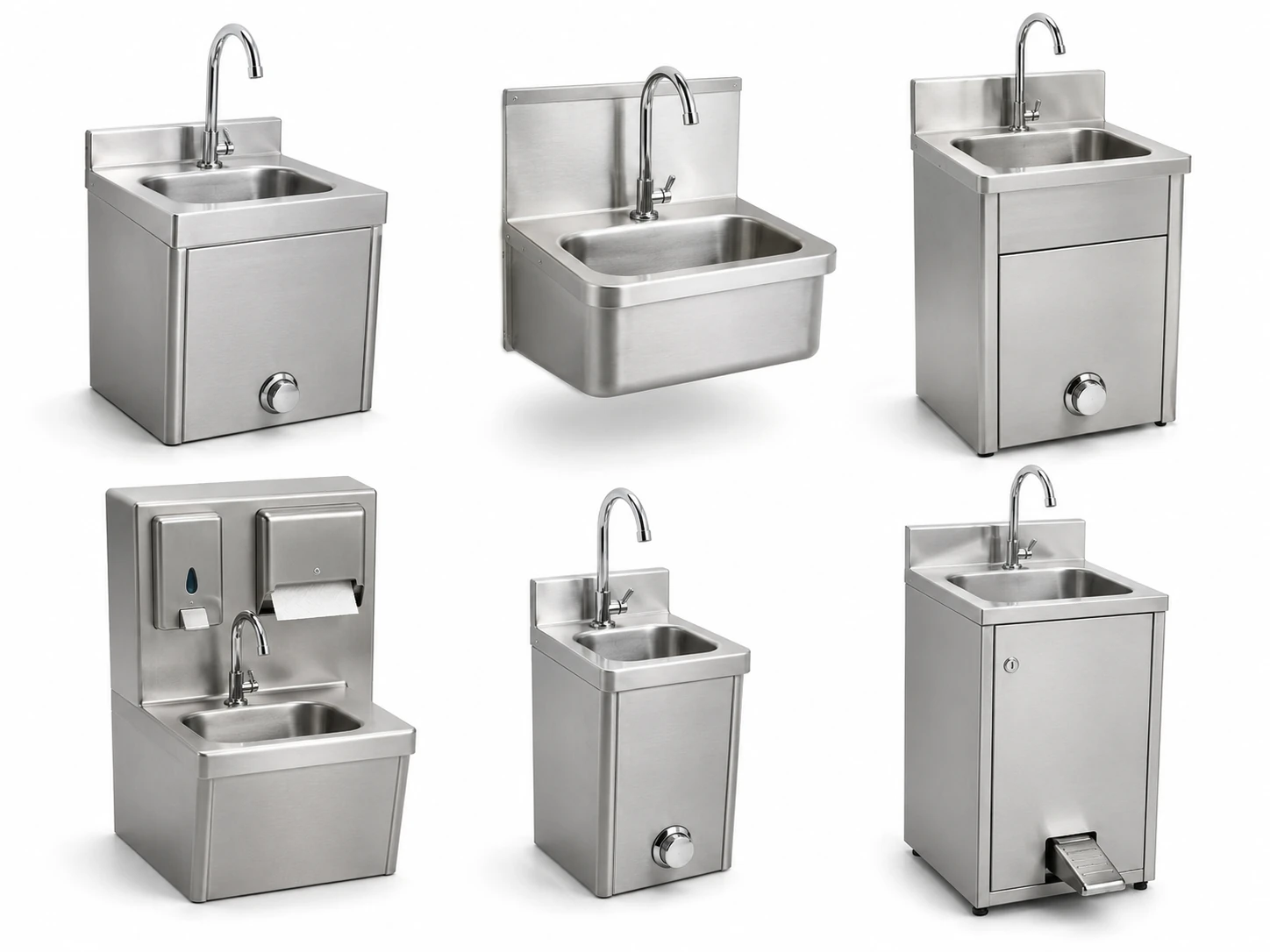 Commercial stainless steel hand wash sink series