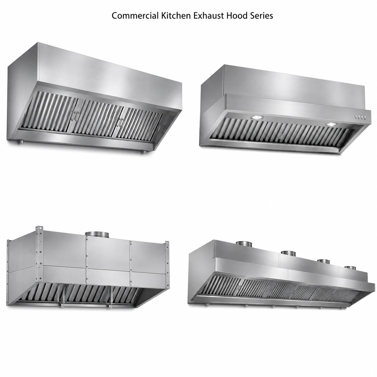 Commercial stainless steel kitchen exhaust hood series