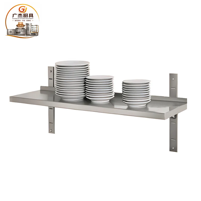 Commercial Stainless Steel Single and Double Layer Wall Shelf