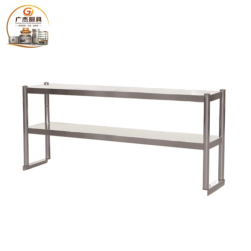 Commercial Stainless Steel Two-Tier Overshelf for Working Table