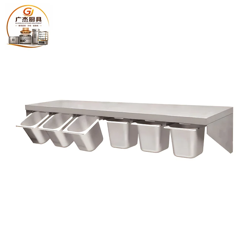 Commercial Stainless Steel Wall Mounted GN Pan Shelf