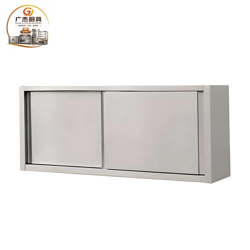 Commercial stainless steel sliding door wall mounted cabinet