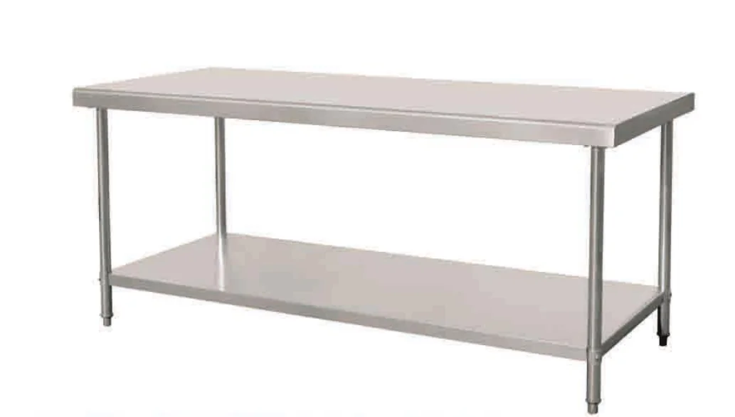 Alternate view of stainless steel undershelf work table