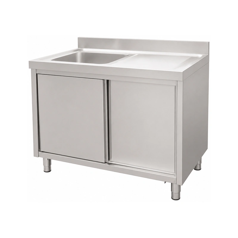 DSGS Series European Style Stainless Steel Sink Cabinet with Drainboard