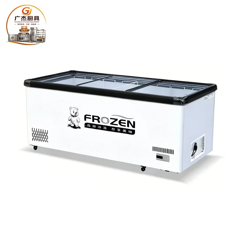 Alternate product view of commercial European style island freezer