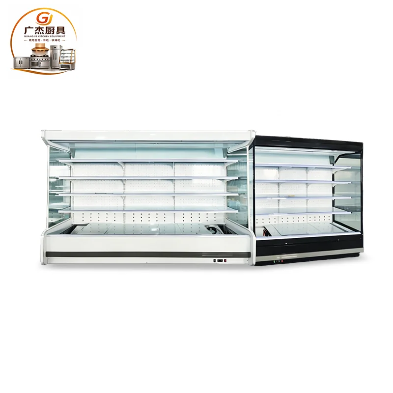 Commercial multideck air curtain open chiller