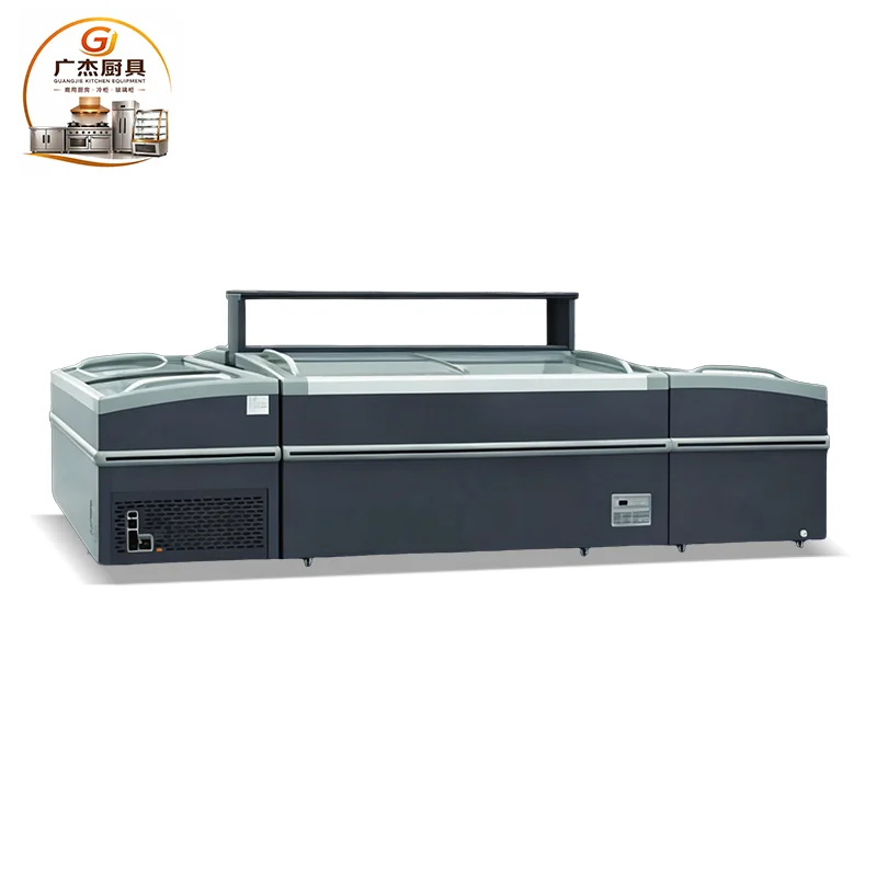 Large capacity combined island freezer set