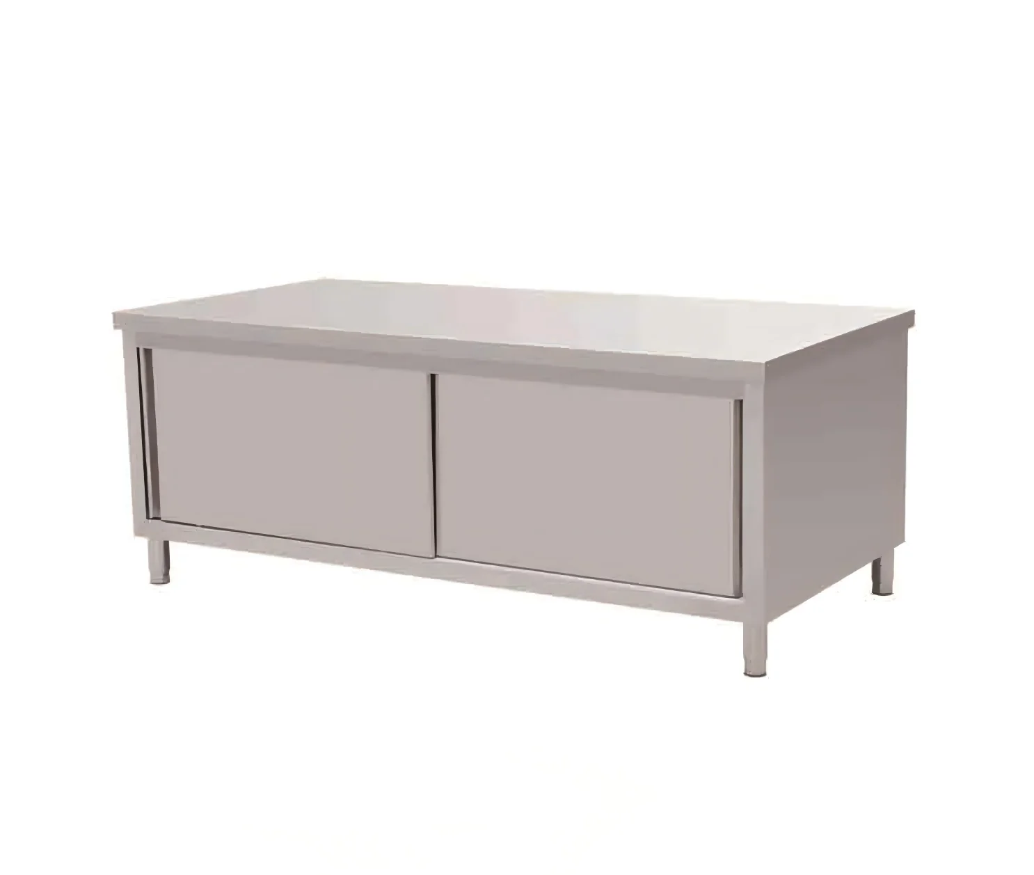 GZT-ST pass-through stainless steel cabinet work table with sliding doors on both sides
