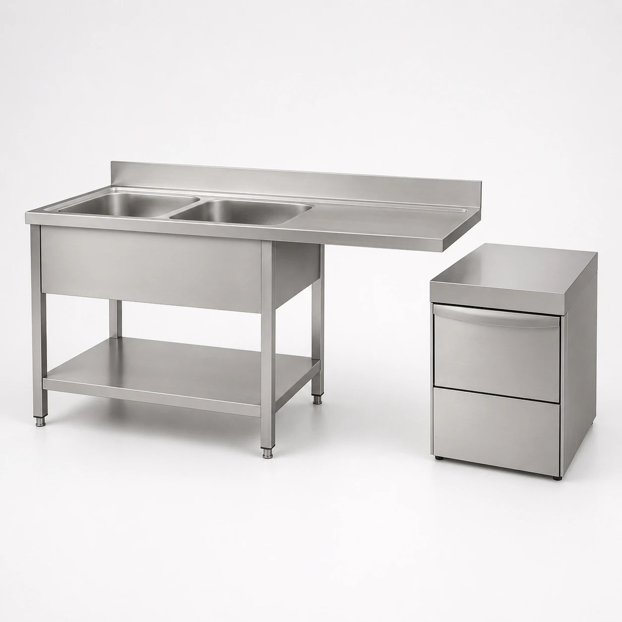 Single bowl stainless steel sink cabinet with dishwasher space