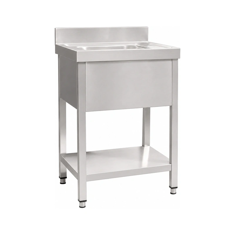 ZZDS stainless steel sink with undershelf and drainboard